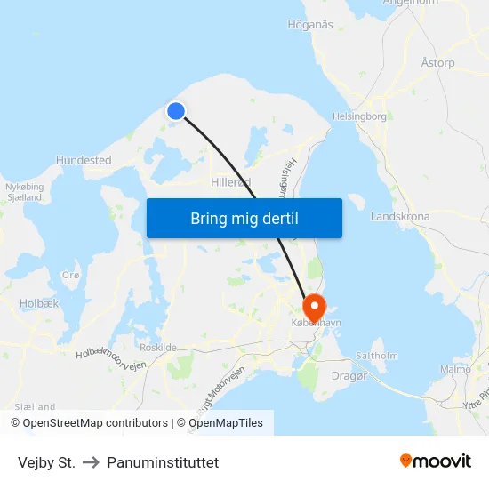 Vejby St. to Panuminstituttet map