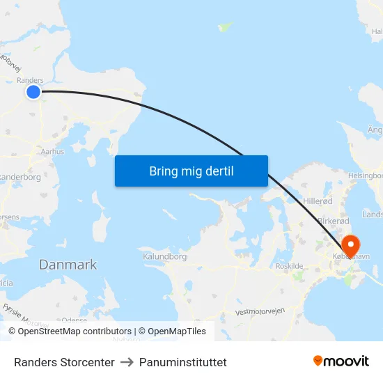 Randers Storcenter to Panuminstituttet map