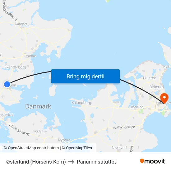 Østerlund (Horsens Kom) to Panuminstituttet map