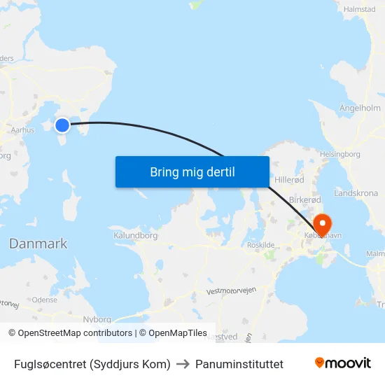 Fuglsøcentret (Syddjurs Kom) to Panuminstituttet map