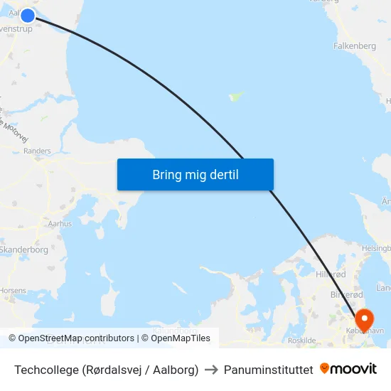 Techcollege (Rørdalsvej / Aalborg) to Panuminstituttet map