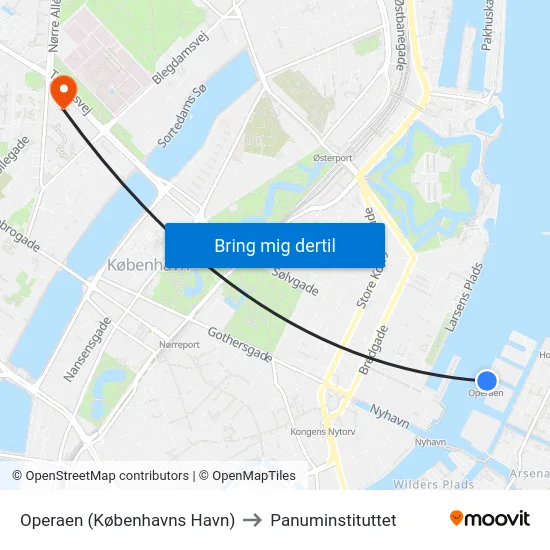Operaen (Københavns Havn) to Panuminstituttet map