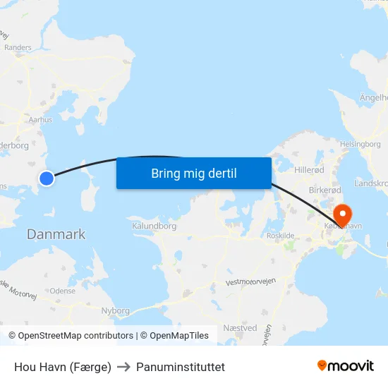 Hou Havn (Færge) to Panuminstituttet map