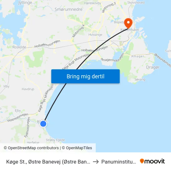 Køge St., Østre Banevej (Østre Banevej) to Panuminstituttet map