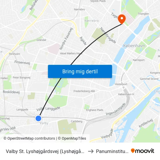 Valby St. Lyshøjgårdsvej (Lyshøjgårdsvej) to Panuminstituttet map