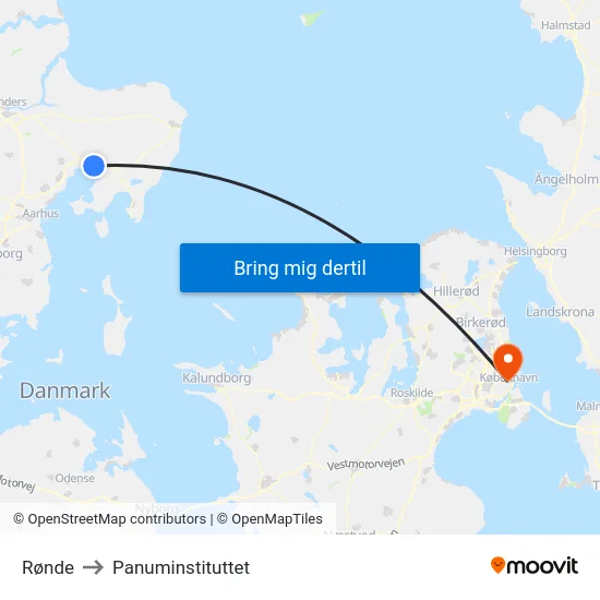 Rønde to Panuminstituttet map