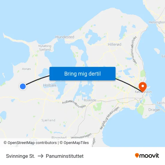 Svinninge St. to Panuminstituttet map