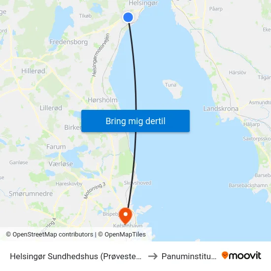 Helsingør Sundhedshus (Prøvestensvej) to Panuminstituttet map