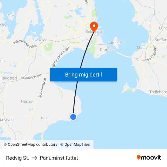 Rødvig St. to Panuminstituttet map