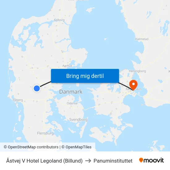 Åstvej V Hotel Legoland (Billund) to Panuminstituttet map
