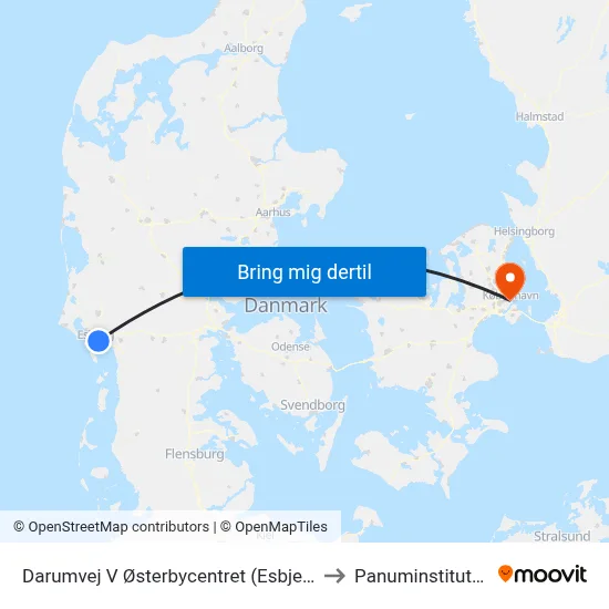 Darumvej V Østerbycentret (Esbjerg) to Panuminstituttet map