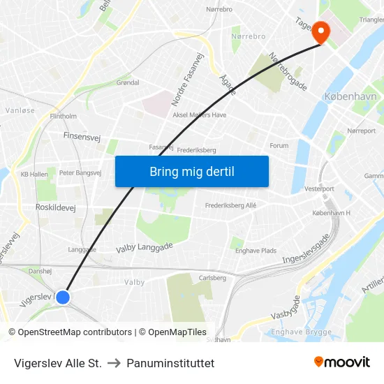 Vigerslev Alle St. to Panuminstituttet map