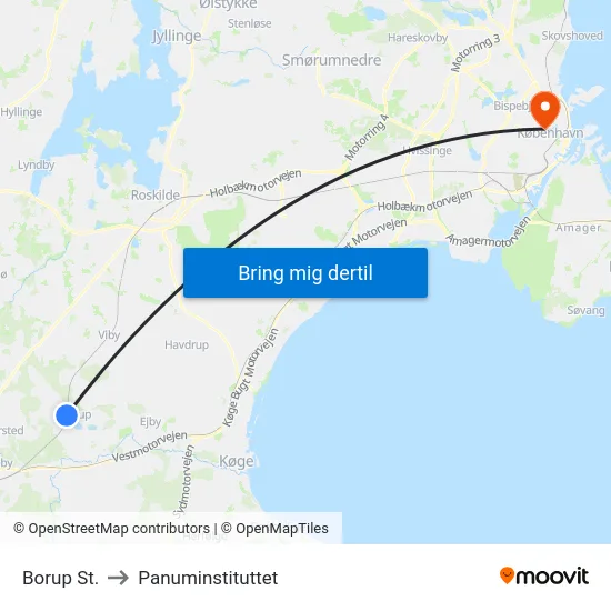 Borup St. to Panuminstituttet map