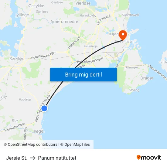 Jersie St. to Panuminstituttet map