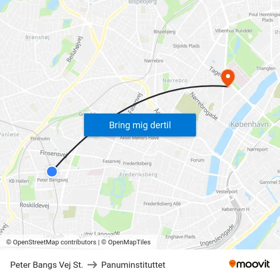 Peter Bangs Vej St. to Panuminstituttet map