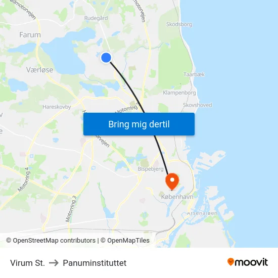 Virum St. to Panuminstituttet map