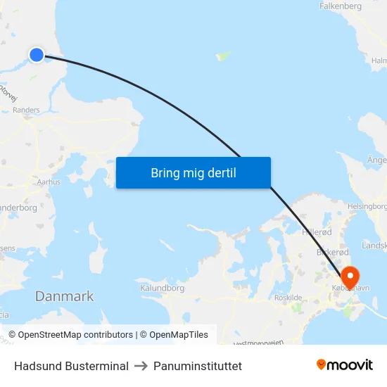 Hadsund Busterminal to Panuminstituttet map
