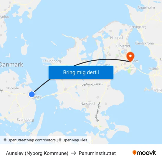 Aunslev (Nyborg Kommune) to Panuminstituttet map