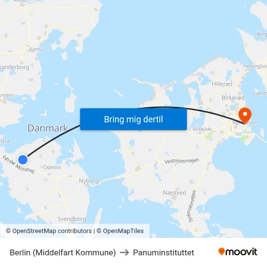 Berlin (Middelfart Kommune) to Panuminstituttet map