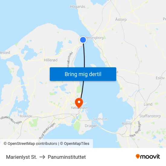 Marienlyst St. to Panuminstituttet map