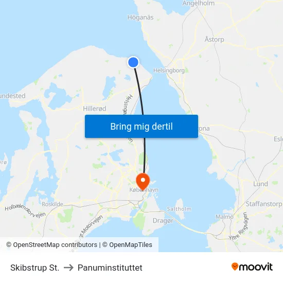 Skibstrup St. to Panuminstituttet map