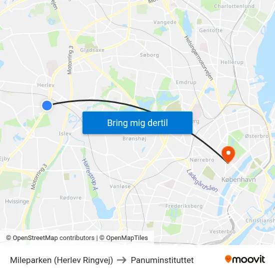 Mileparken (Herlev Ringvej) to Panuminstituttet map