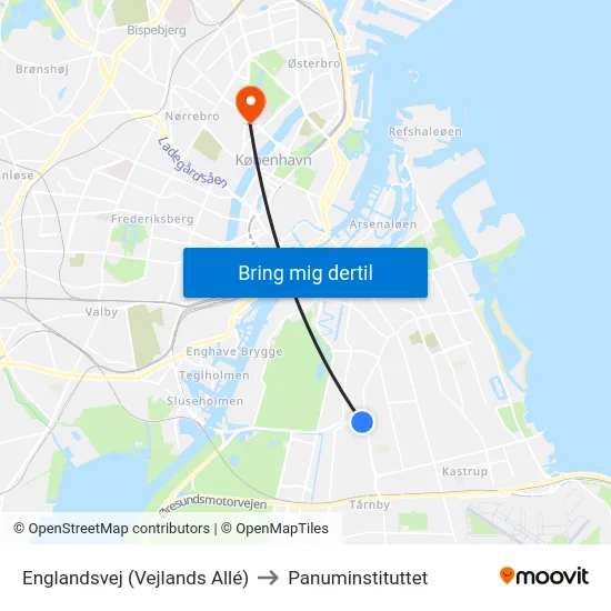 Englandsvej (Vejlands Allé) to Panuminstituttet map