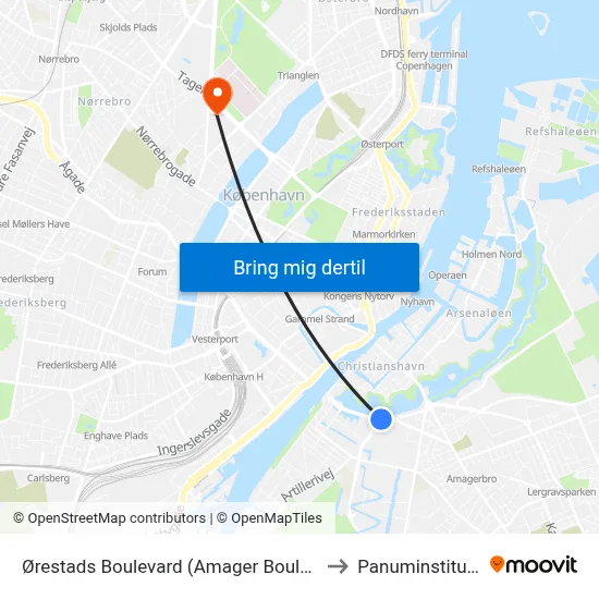 Ørestads Boulevard (Amager Boulevard) to Panuminstituttet map