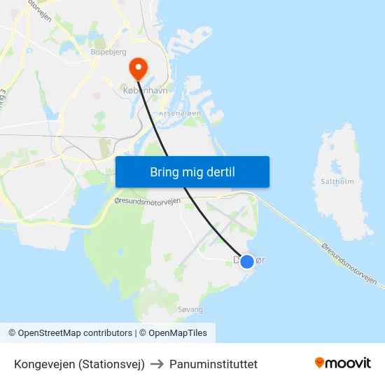 Kongevejen (Stationsvej) to Panuminstituttet map