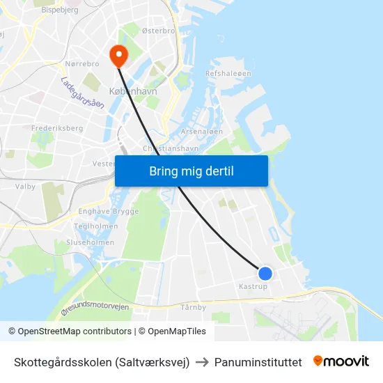 Skottegårdsskolen (Saltværksvej) to Panuminstituttet map