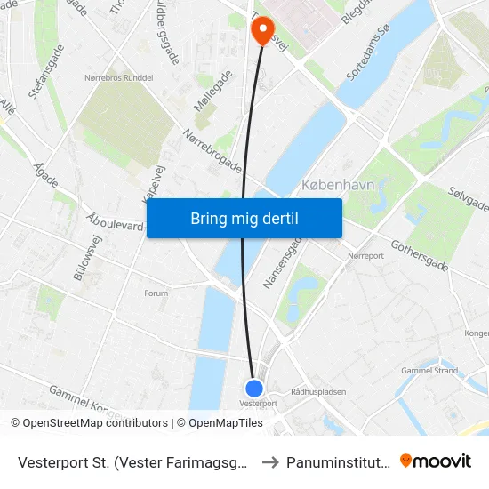 Vesterport St. (Vester Farimagsgade) to Panuminstituttet map