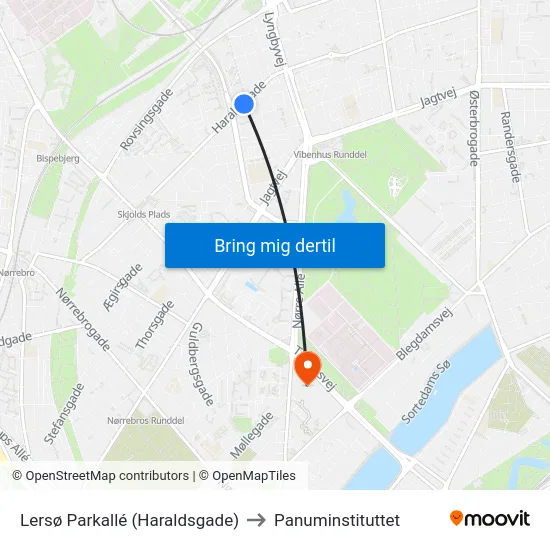 Lersø Parkallé (Haraldsgade) to Panuminstituttet map