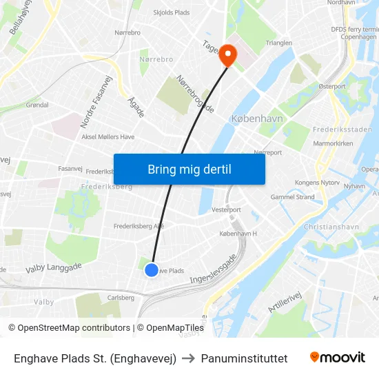 Enghave Plads St. (Enghavevej) to Panuminstituttet map