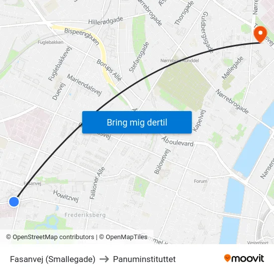 Fasanvej (Smallegade) to Panuminstituttet map