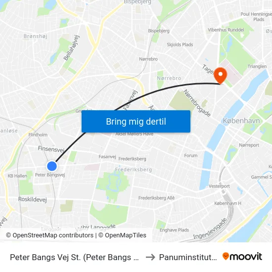 Peter Bangs Vej St. (Peter Bangs Vej) to Panuminstituttet map