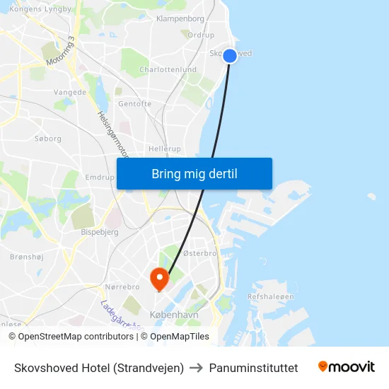 Skovshoved Hotel (Strandvejen) to Panuminstituttet map