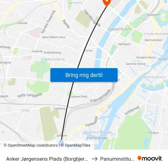 Anker Jørgensens Plads (Borgbjergsvej) to Panuminstituttet map