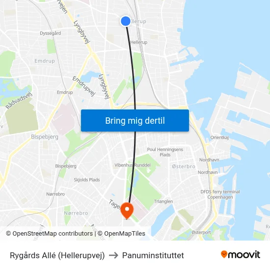 Rygårds Allé (Hellerupvej) to Panuminstituttet map