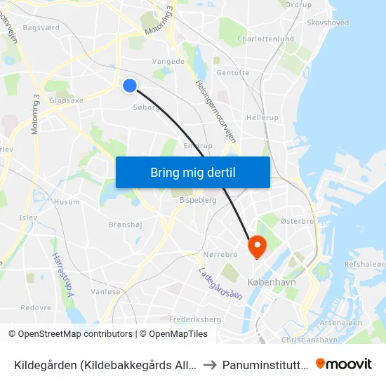 Kildegården (Kildebakkegårds Allé) to Panuminstituttet map