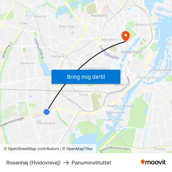 Rosenhøj (Hvidovrevej) to Panuminstituttet map