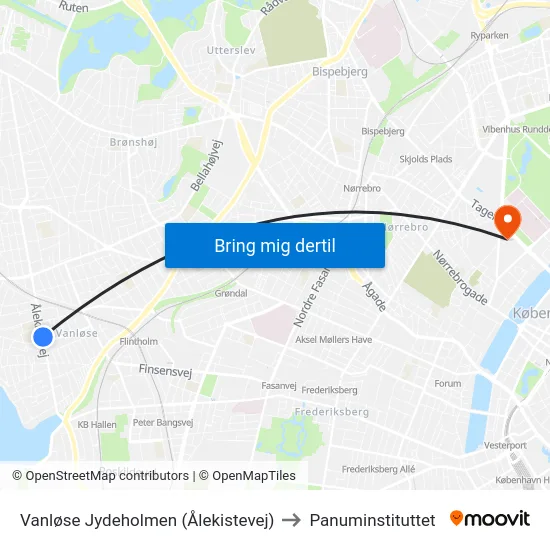 Vanløse Jydeholmen (Ålekistevej) to Panuminstituttet map