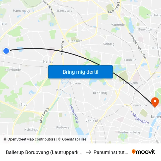 Ballerup Borupvang (Lautrupparken) to Panuminstituttet map