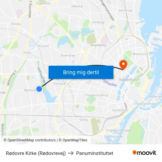 Rødovre Kirke (Rødovrevej) to Panuminstituttet map