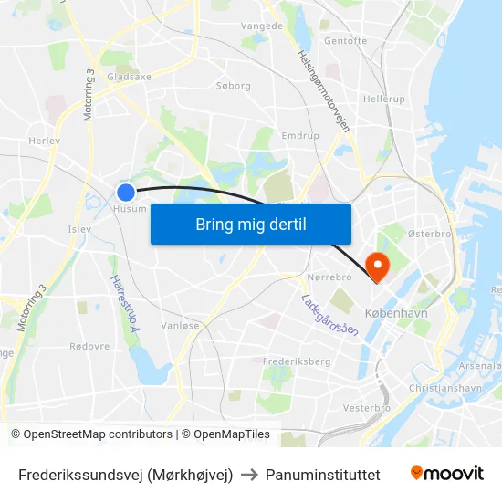 Frederikssundsvej (Mørkhøjvej) to Panuminstituttet map