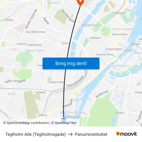 Teglholm Allé (Teglholmsgade) to Panuminstituttet map