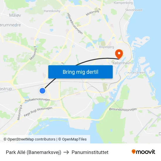 Park Allé (Banemarksvej) to Panuminstituttet map