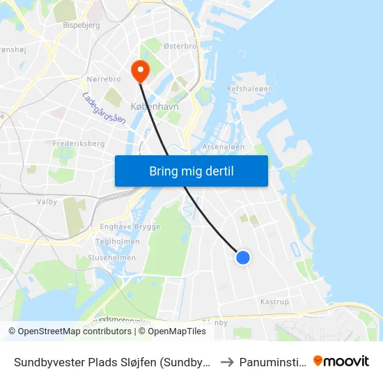 Sundbyvester Plads Sløjfen (Sundbyvester Plads) to Panuminstituttet map