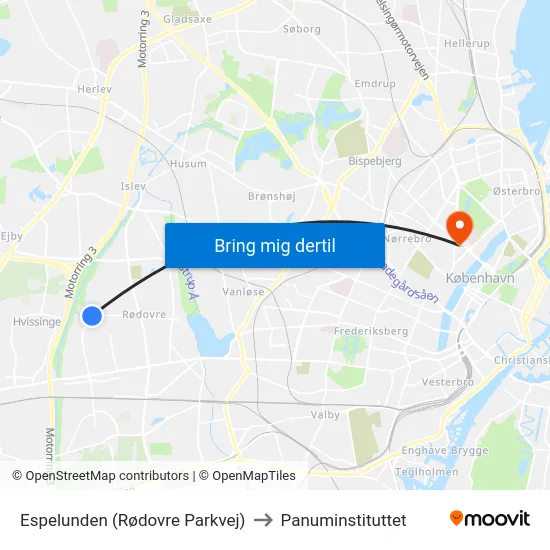 Espelunden (Rødovre Parkvej) to Panuminstituttet map