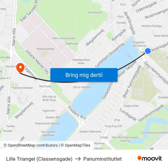 Lille Triangel (Classensgade) to Panuminstituttet map