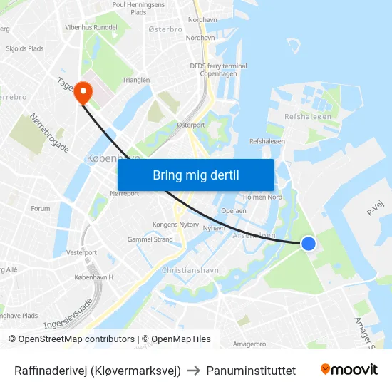 Raffinaderivej (Kløvermarksvej) to Panuminstituttet map